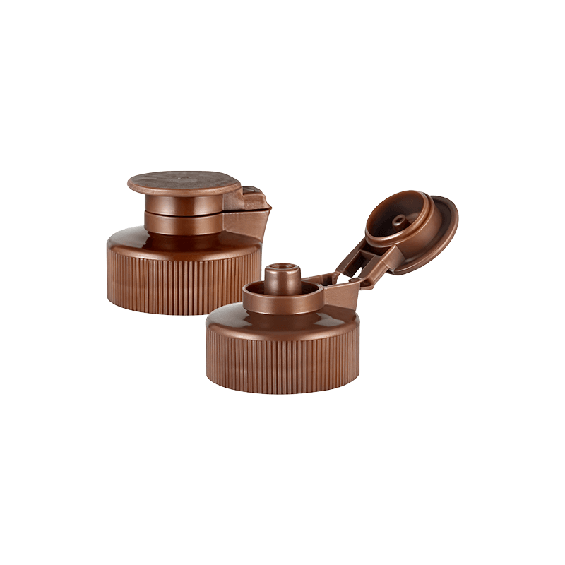 Tapa abatible de plástico con boquilla