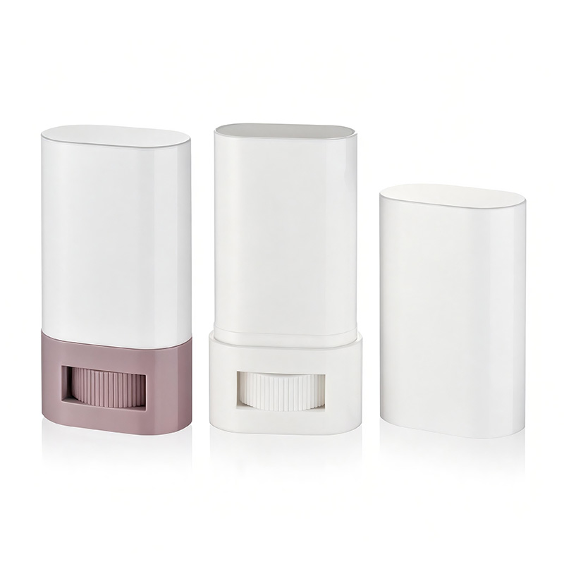 Contenedor de desodorante en barra con relleno inferior de plástico ovalado